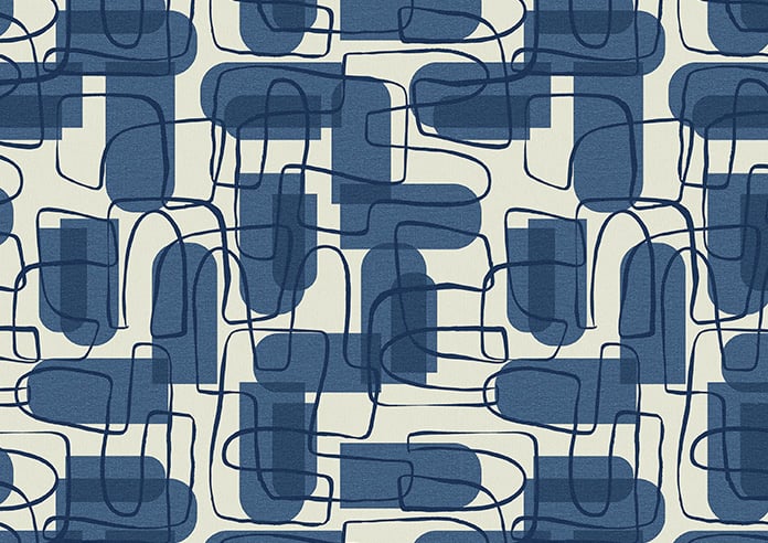 Meander, Navy - Twist&Fit Roman Blind - Image 8